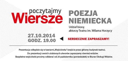 Kolejne spotkanie z cyklu „Poczytajmy wiersze” – poezja niemiecka