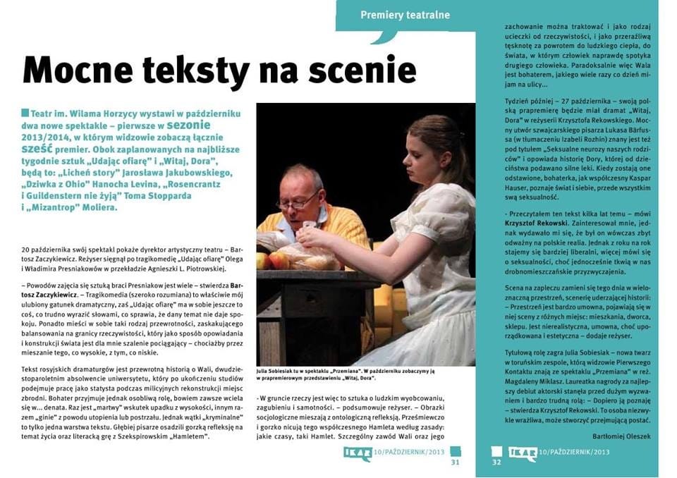Reżyser „Udając ofiarę” Bartosz Zaczykiewicz o premierowym spektaklu