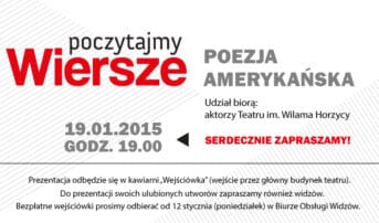 Spotkanie z poezja amerykańską w poniedziałek 19 stycznia o godz. 19.00 (kawiarnia WEJŚCIÓWKA)