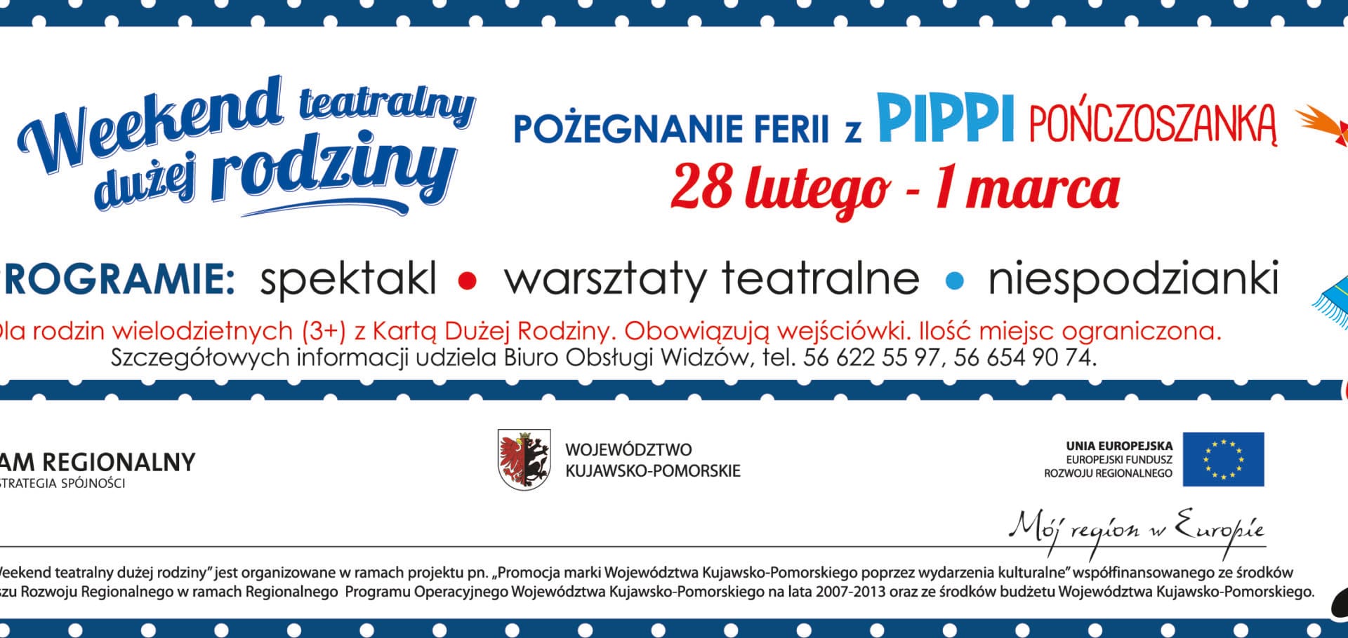 Weekend teatralny dużej rodziny – POŻEGNANIE FERII Z PIPPI POŃCZOSZANKĄ