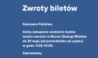 Informacja o zwrotach biletów