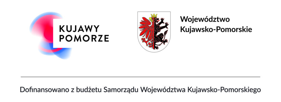 Belka z logotypami Województwa Kujawsko-pomorskiego i marszałka województwa, z podpisem: Instytucja kultury Samorządu Województwa Kujawsko-Pomorskiego