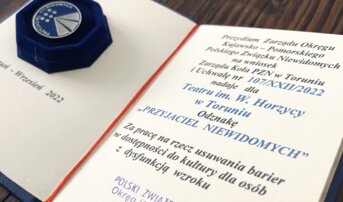 Teatr otrzymał odznakę „Przyjaciel Niewidomych”