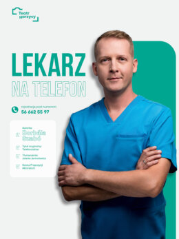Plakat spektaklu: Lekarz na telefon