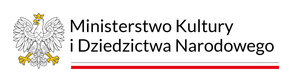logo | Ministerstwo Kultury i Dziedzictwa Narodowego | po lewej stronie jest biały orzeł - taki sam jak w godle Polski po prawej napis