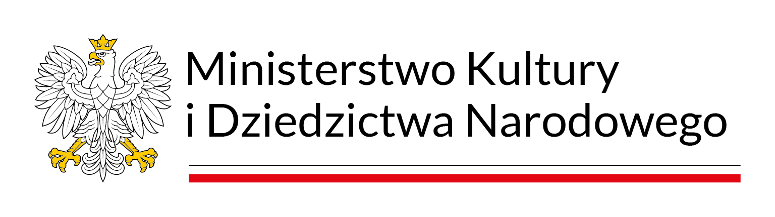 logo | Ministerstwo Kultury i Dziedzictwa Narodowego | po lewej stronie jest biały orzeł - taki sam jak w godle Polski po prawej napis